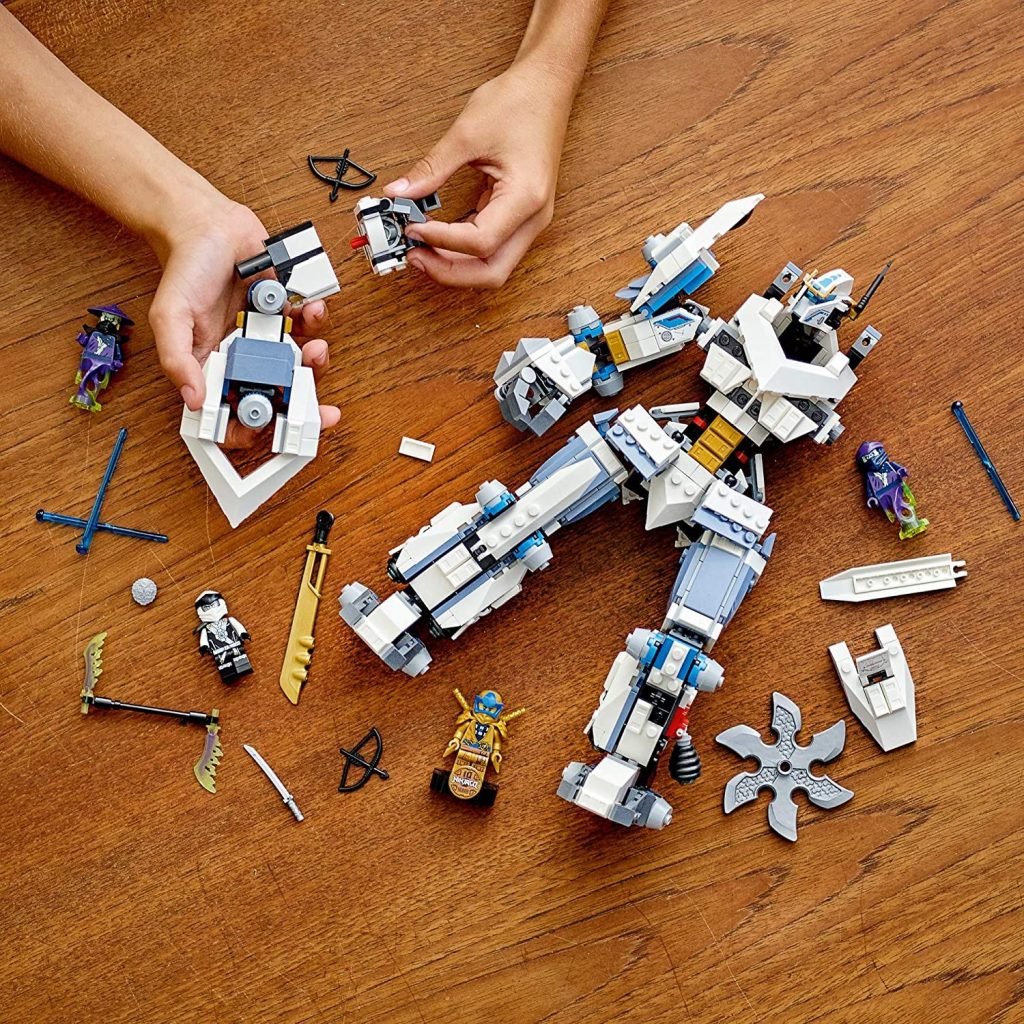 LEGO NINJAGO Legacy Zane’s Titan Mech Battle 71738 Ninja Toy Building Kit Featuring Collectible Minifigures, New 2021 (840 Pieces)