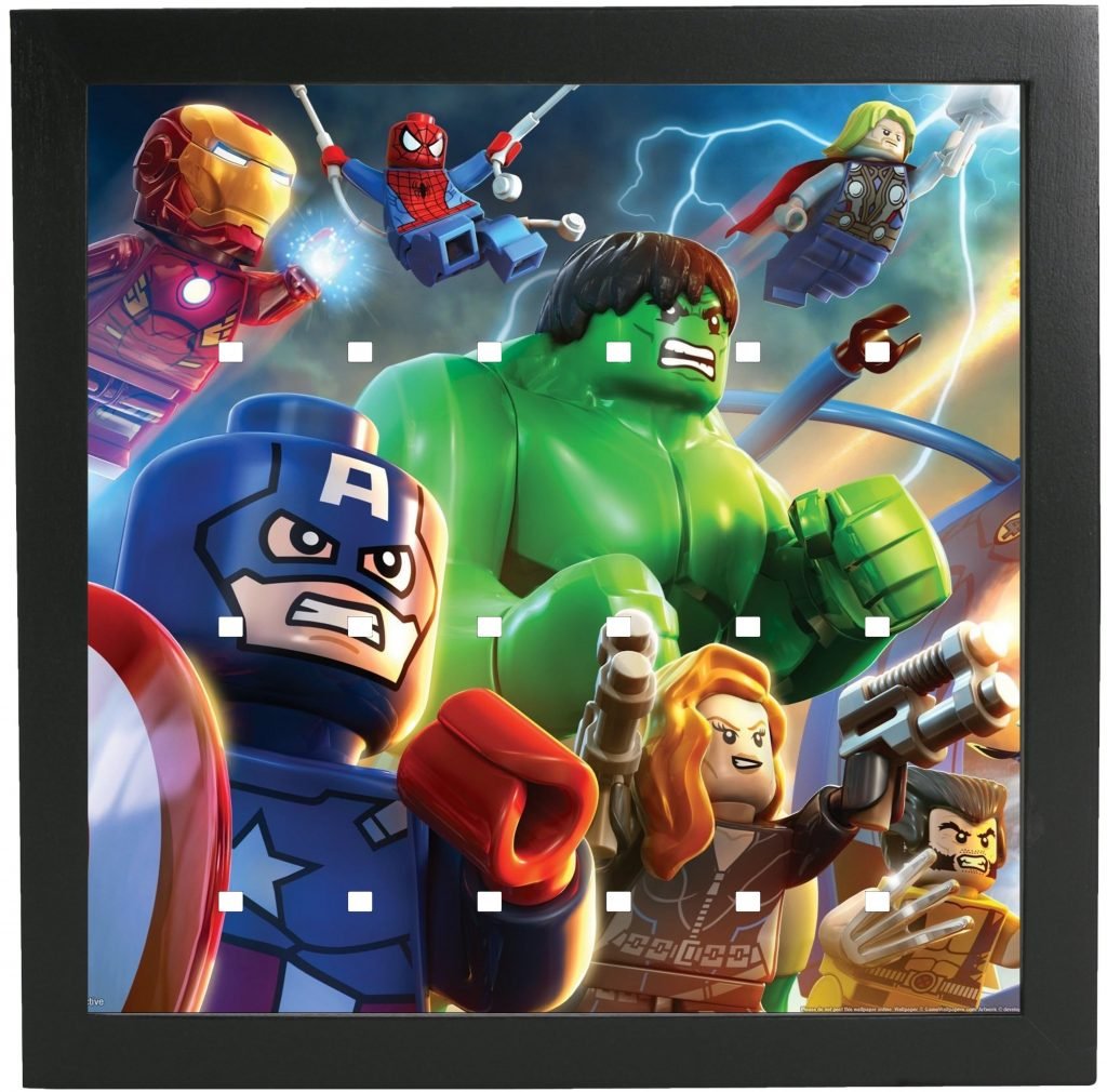 Hulk Frame for Lego® Marvel Super Heroes Minifigures – 18 Minifigures / White / White